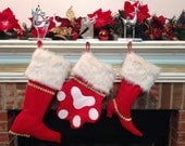 FELT Christmas stockings, CUSTOM stockings for the whole FAMILY in Red, Green, Blue, White, Personalized for Free, Set of 3, Sale 20% Off