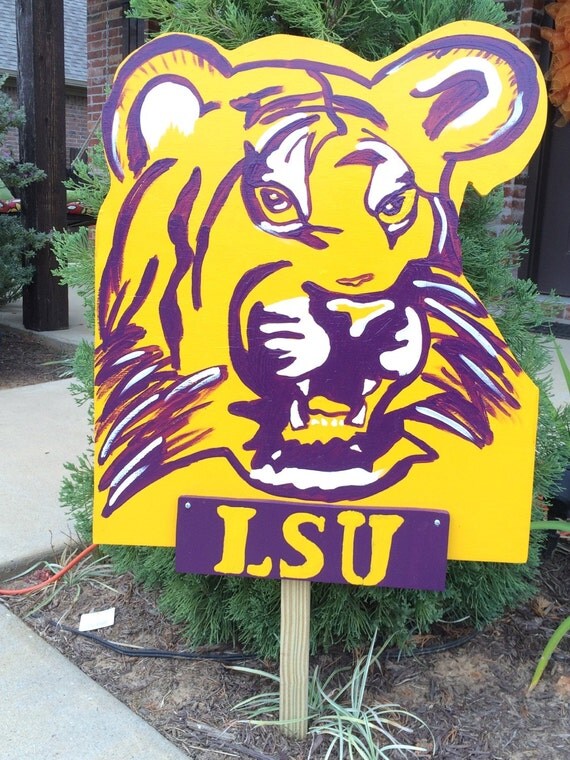 LSU yard sign wood by KnutsonCreations on Etsy