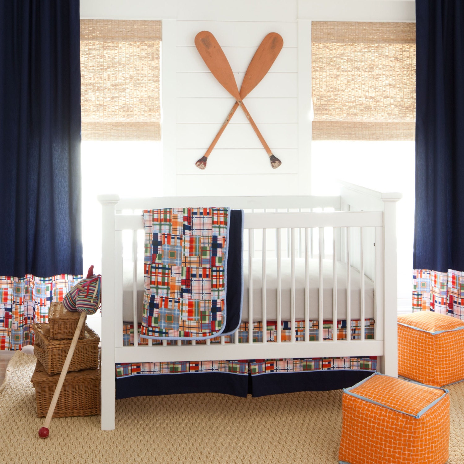 Boy Baby Crib Bedding: Coastal 3-Piece by CarouselDesignsShop