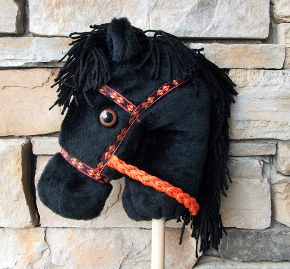 Black Stick Horse Stick Pony Hobby Horse by
