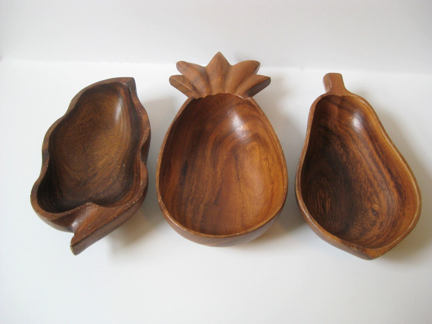 Tiki Wood Bowl Trio Wood Containers Monkey Pod Wood Serving Dish