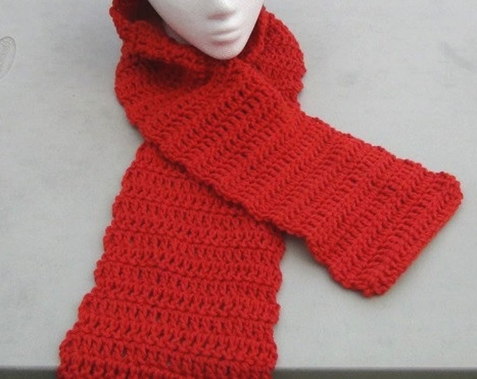 Crocheted Scarf - Red Handmade Scarf