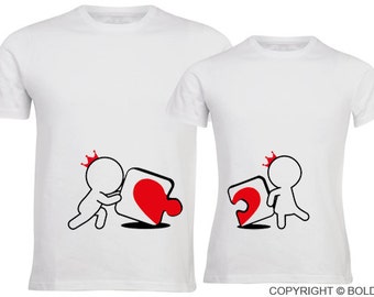 Incomplete Without You™ His and Hers Couple Shirts,Matching Couple Shirts,Valentines Shirt with Heart,Husband and Wife Shirts,Fiance Gift
