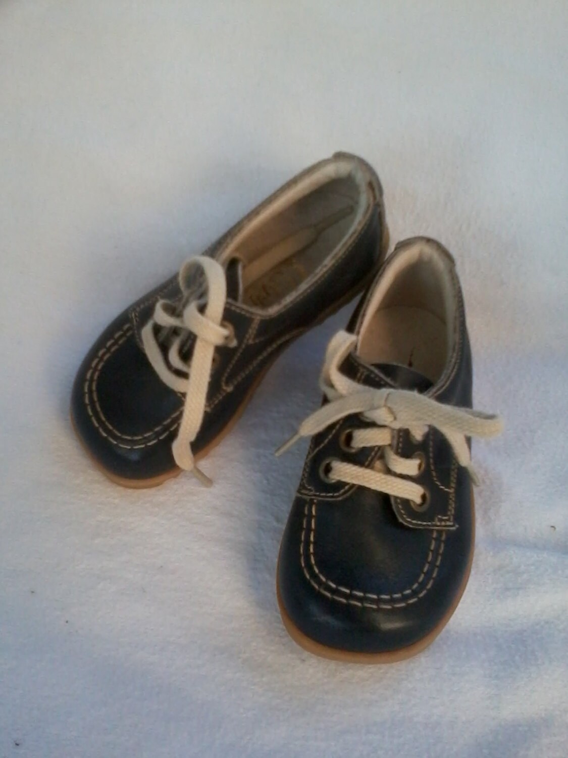 vintage children’s shoes navy blue leather size 20
