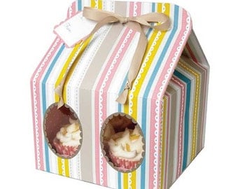 SALE Bakery Box, Meri Meri Large Cake Boxes, Pastel Stripe Cupcake Box, Baby Shower Birthday