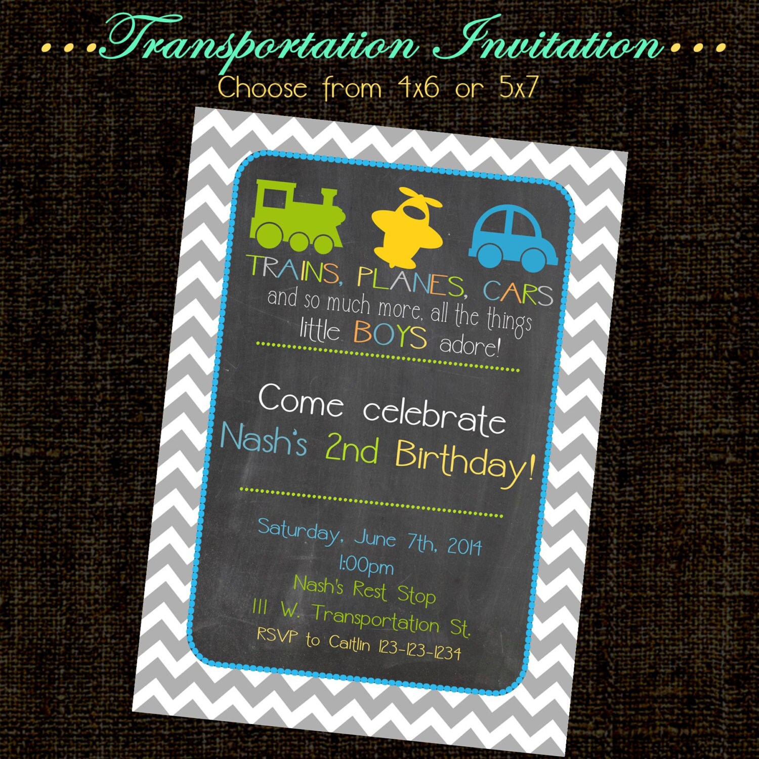 Transportation Invitation Transportation Birthday Cars