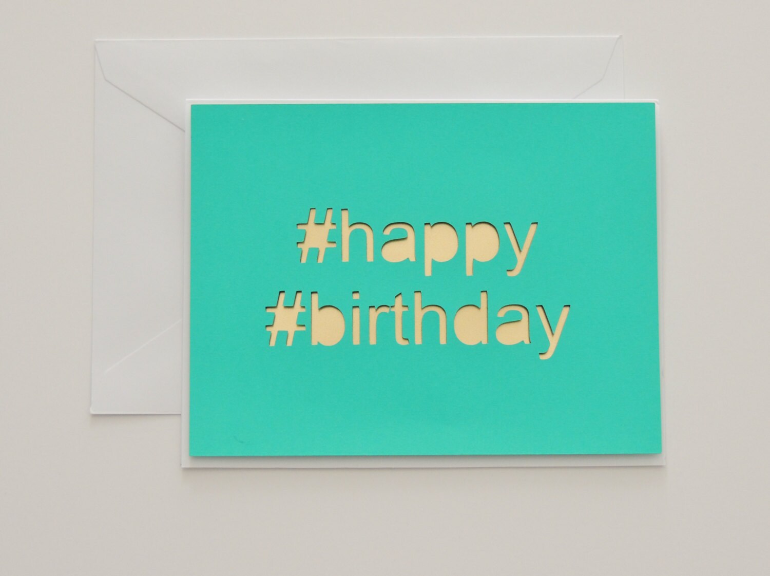 Hashtag Happy Birthday Handmade Happy by CorazonesdePapel on Etsy