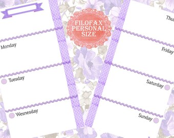 Personal Filofax printable To do list and Notes 3 colors 6