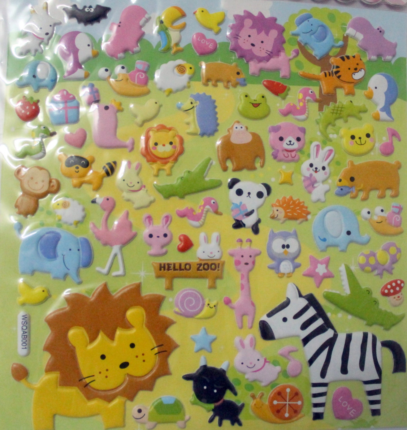 Animal stickers 3D emboss puffy stickers craft by bzeecrafts