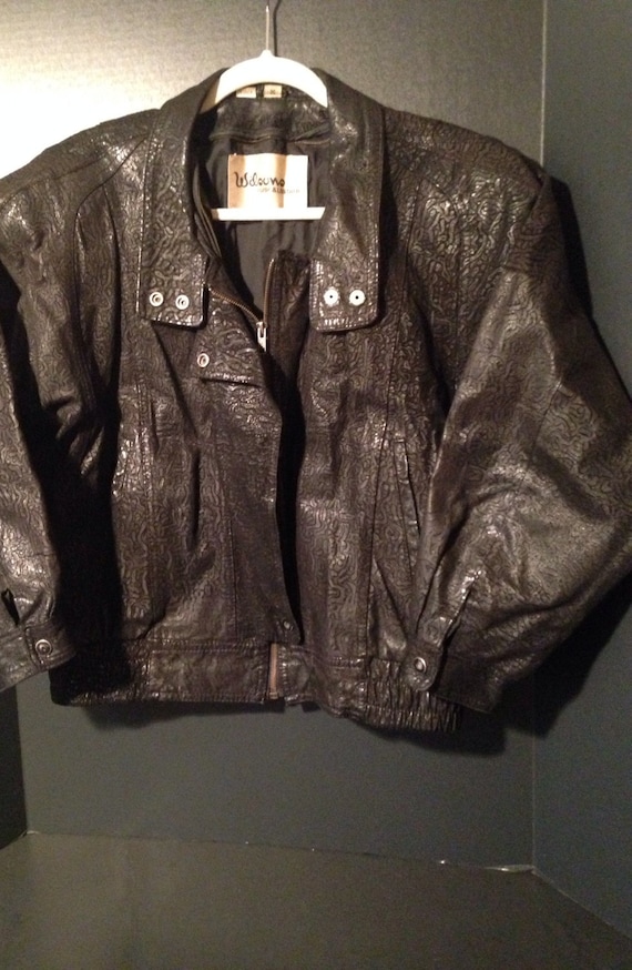 Vintage 80s Punk Leather Disco Jacket by lavaladyrealvintage