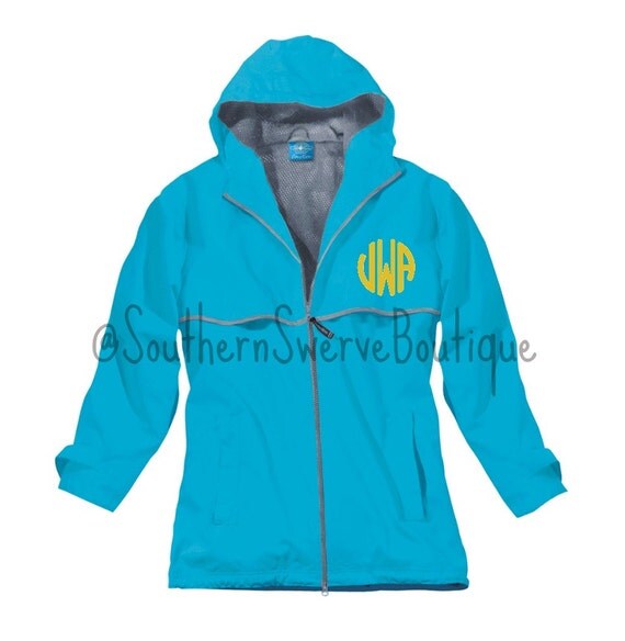 Monogram Charles River Rain Jacket, Monogram Rain Coat, Monogrammed