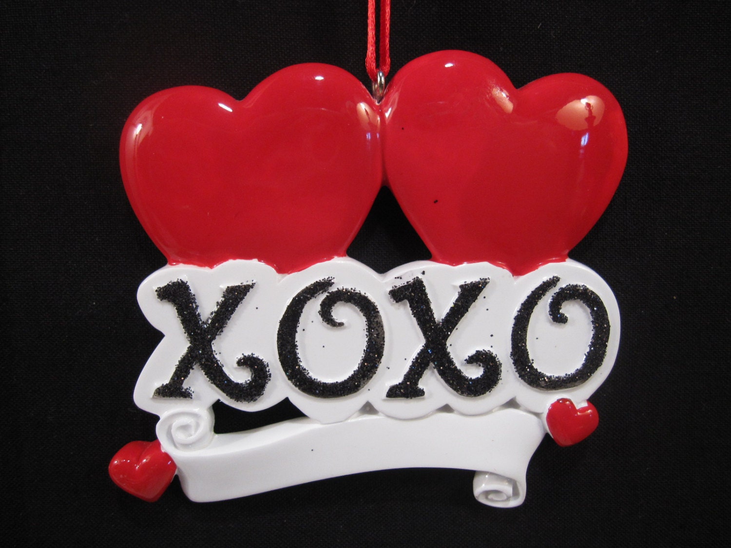 XOXO - Couple or Friends - Hand Personalized Christmas Ornament