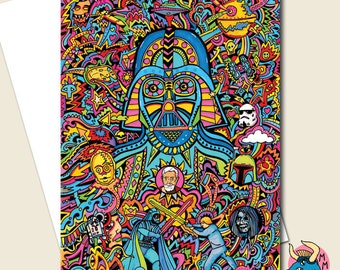 Star Wars Card, Birthday Card, Darth Vader Card, Boyfriend Card, Card For Him, Greeting Card, Husband Card, Boyfriend Birthday, Boys Card.