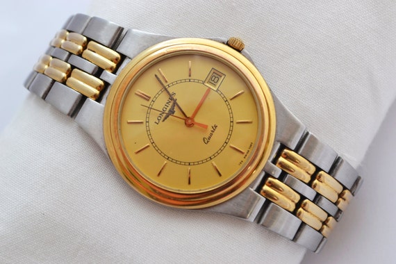 Vintage Longines Flagship Quartz Mens Two Tone Gold Plated Watch 108  -  Make me an offer!