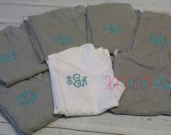 Womens Bridesmaid Bridal Party Monogrammed Light Weight Zip Jackets-- Customized with several color options