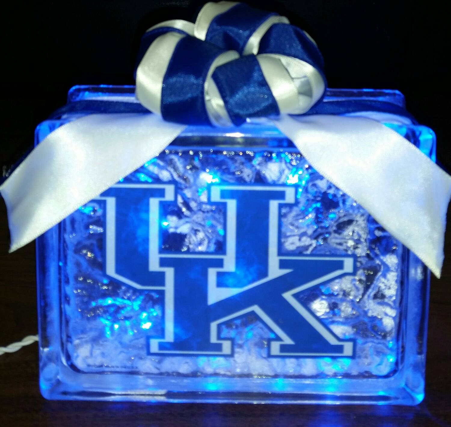 UNIVERSITY of KENTUCKY Glass Block Nightlight and Decor with
