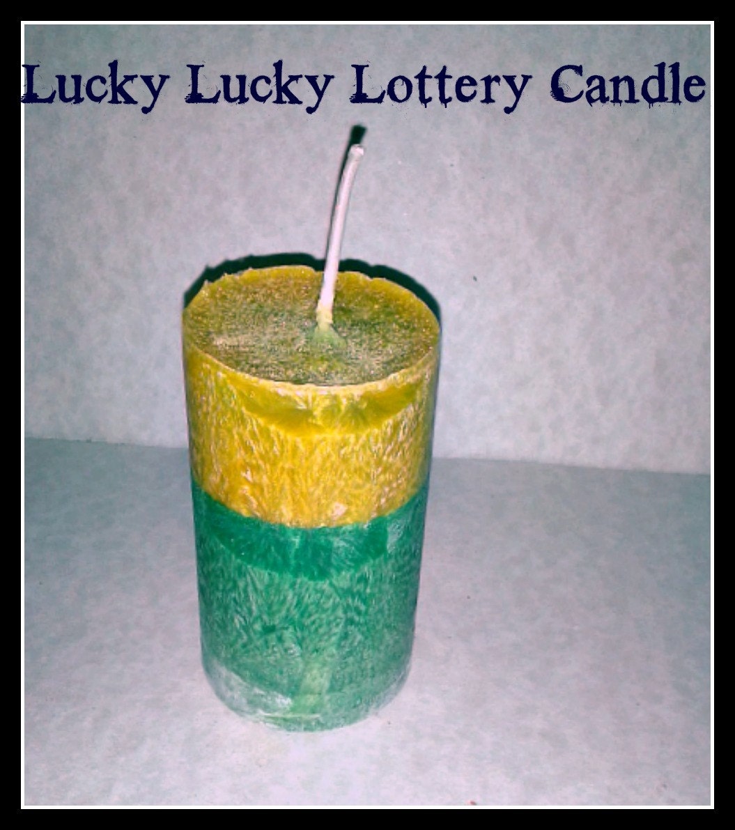 Lucky Lucky Lottery Spell Candle 3x2 by ArcherMoonCreations
