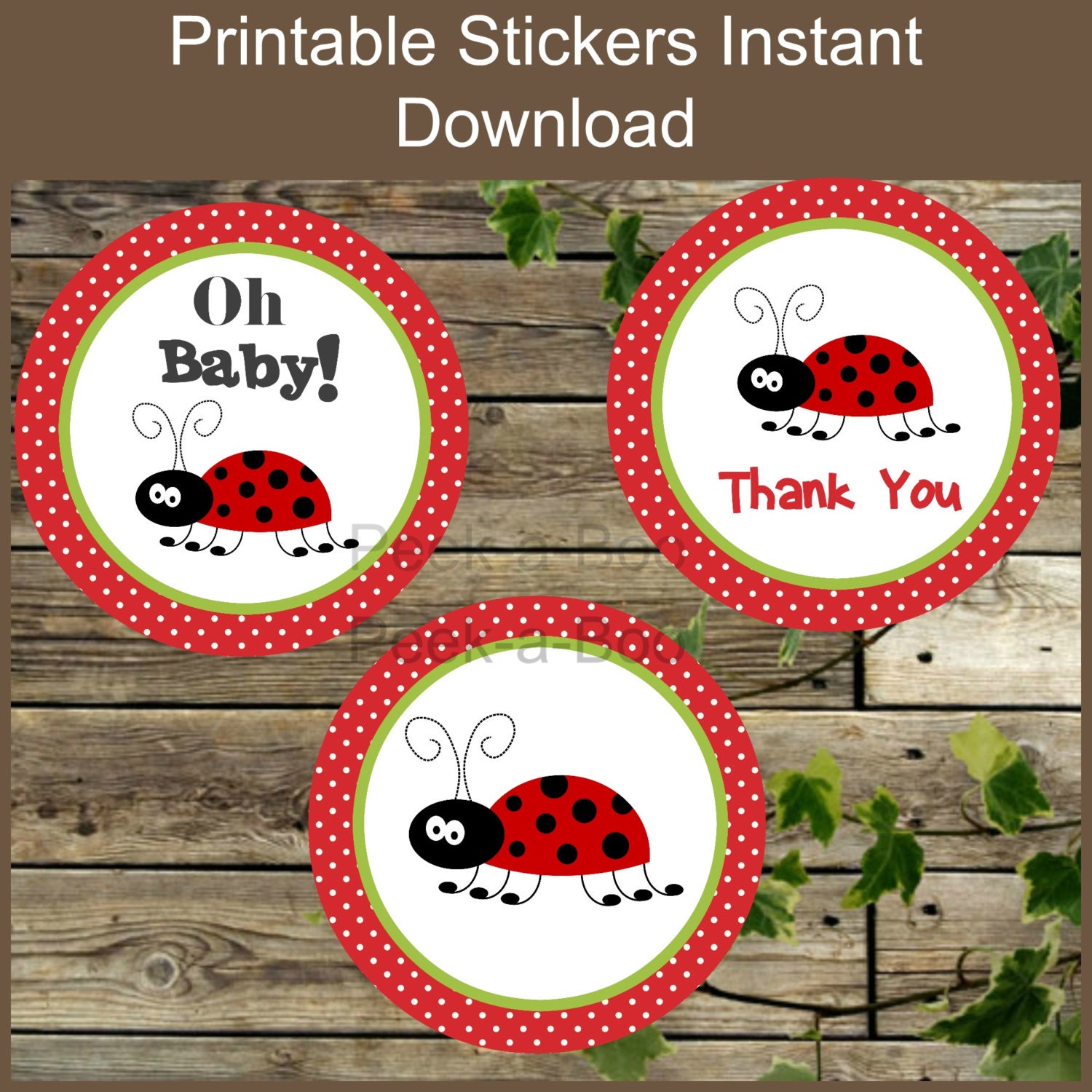 ladybug printable favor tags baby shower favor tags by isidesigns