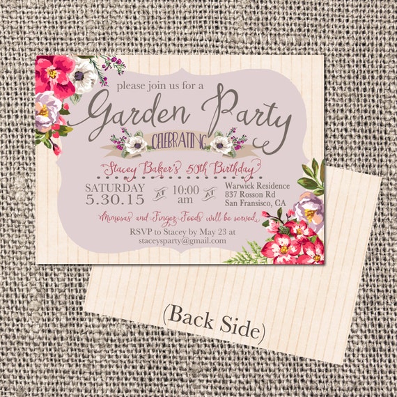 Garden Party Invitation Bridal Shower By Artbyheartprints On Etsy