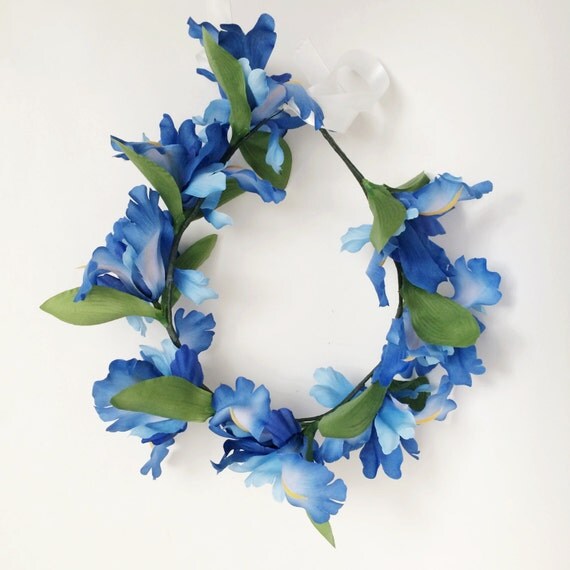 Blue Orchid Faux Flower Crown