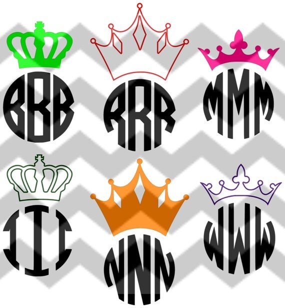 Download Monogram Crowns Cut Files for cutting machines SVG PDF
