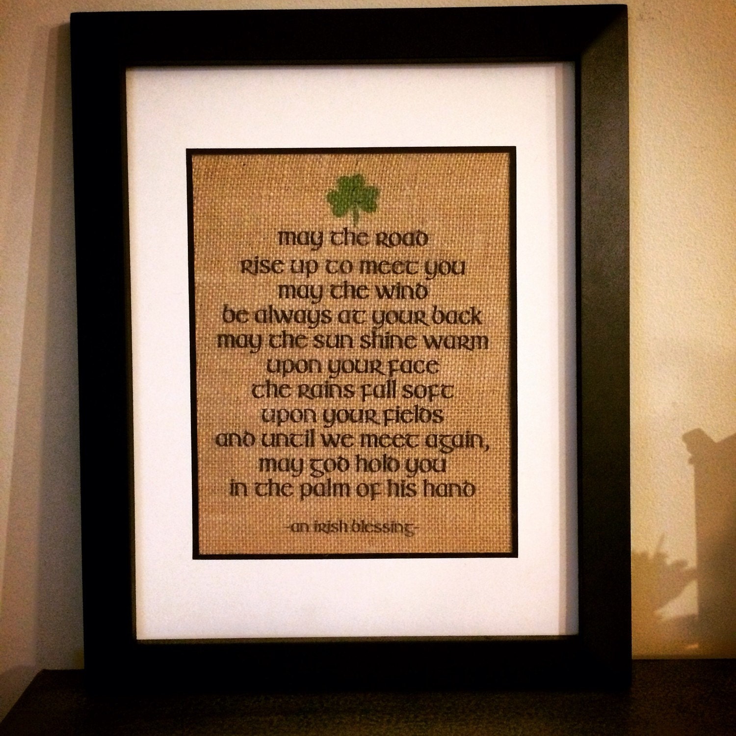 Irish blessing burlap print. May the road by theInkandInspiration