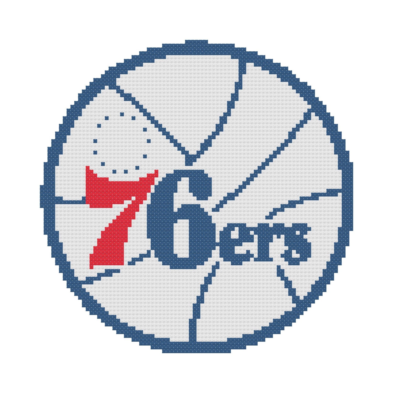 Philadelphia 76ers Cross Stitch Pattern NBA by GeekStitches