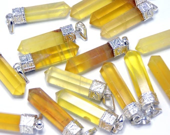 Jaune fluorite pendentif bijoux en cristal