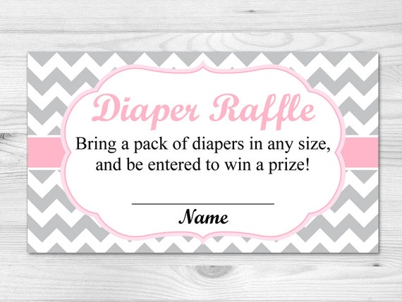 diaper raffle ticket printable diaper raffle card pink