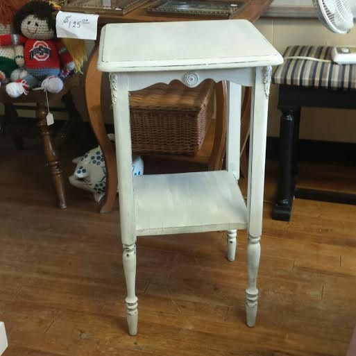 Distressed Painted Antique Side TableEnd TableNight Stand For Sale
