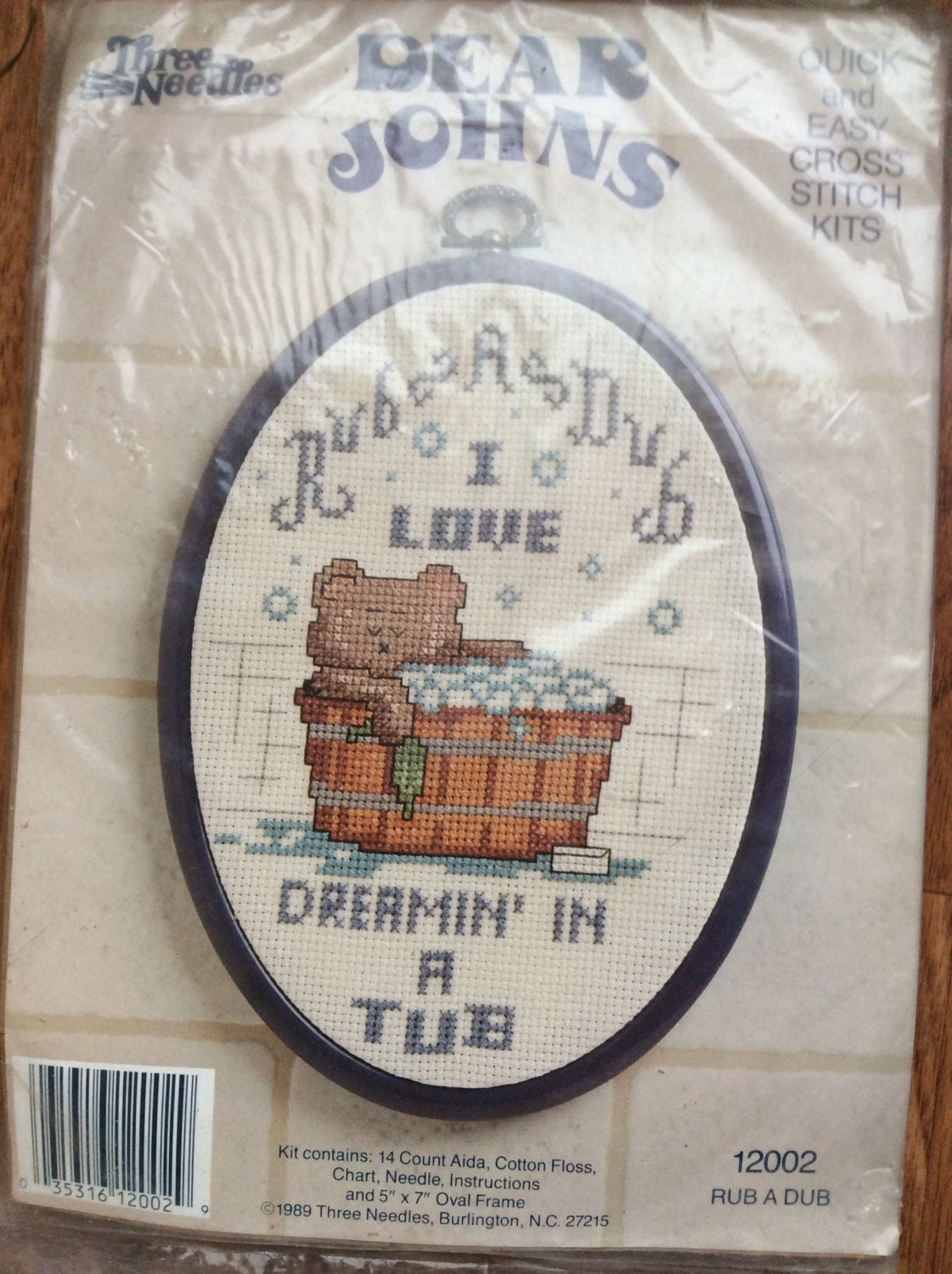 Three Needles 1989 Counted Cross Stitch Rub A Dub Dear Johns