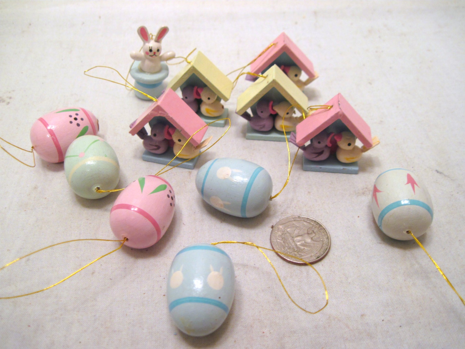 Miniature Easter Tree Wood Ornament Set by RusticNickNacknStuff