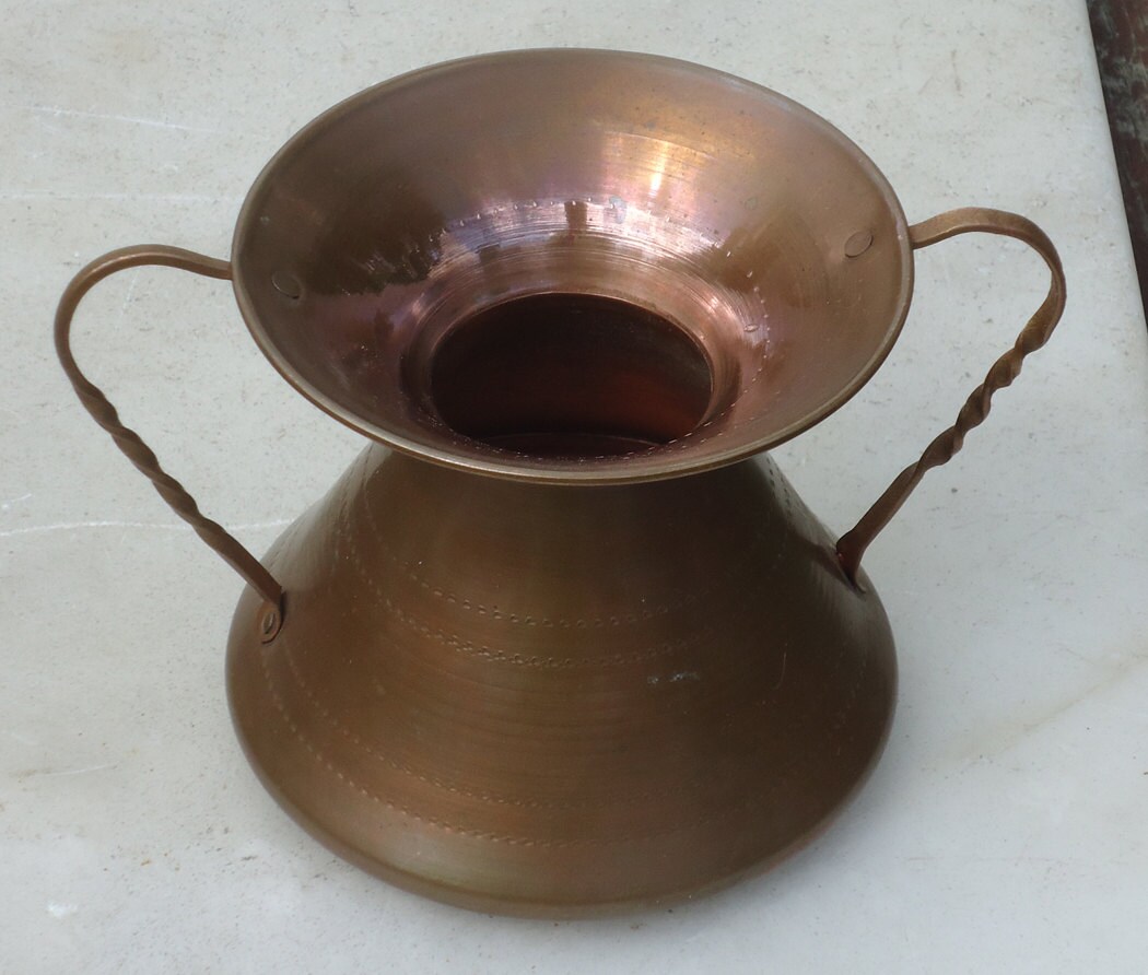 Decorative Solid Copper Handled Urn/Vase from Confetti Mario