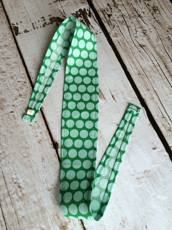 Items similar to Light Blue Polka Dot on Green Fabric Headband on Etsy