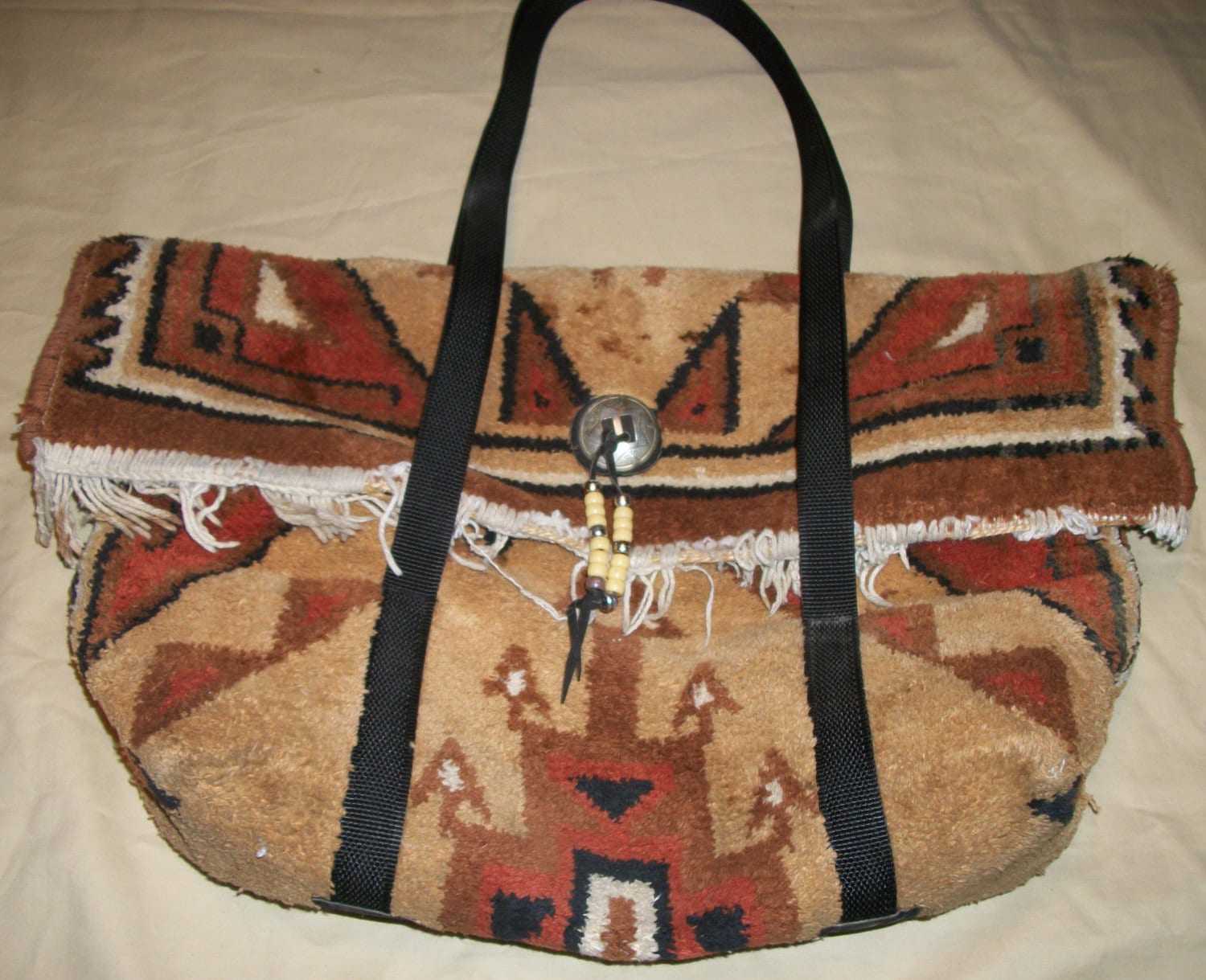 Free Shipping Vintage HORSE Blanket INDIAN Rug Purse Bag Tote