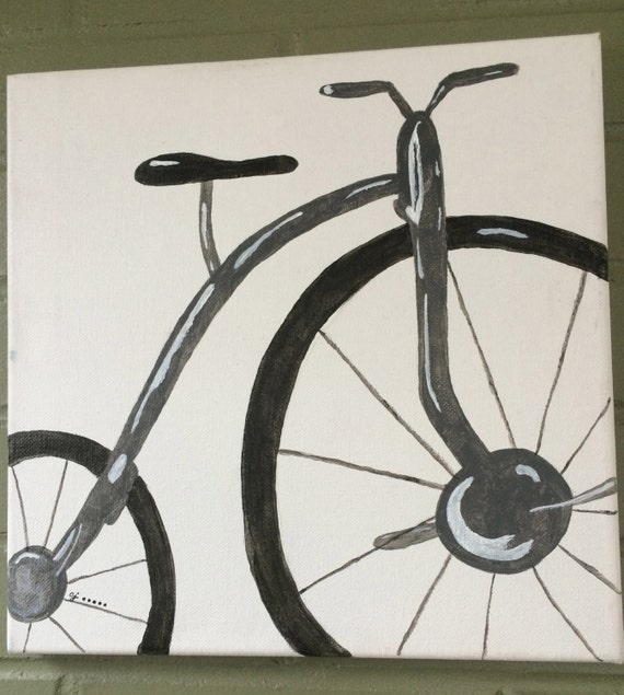 vintage bicycle acrylic painting bicycle art bicycle