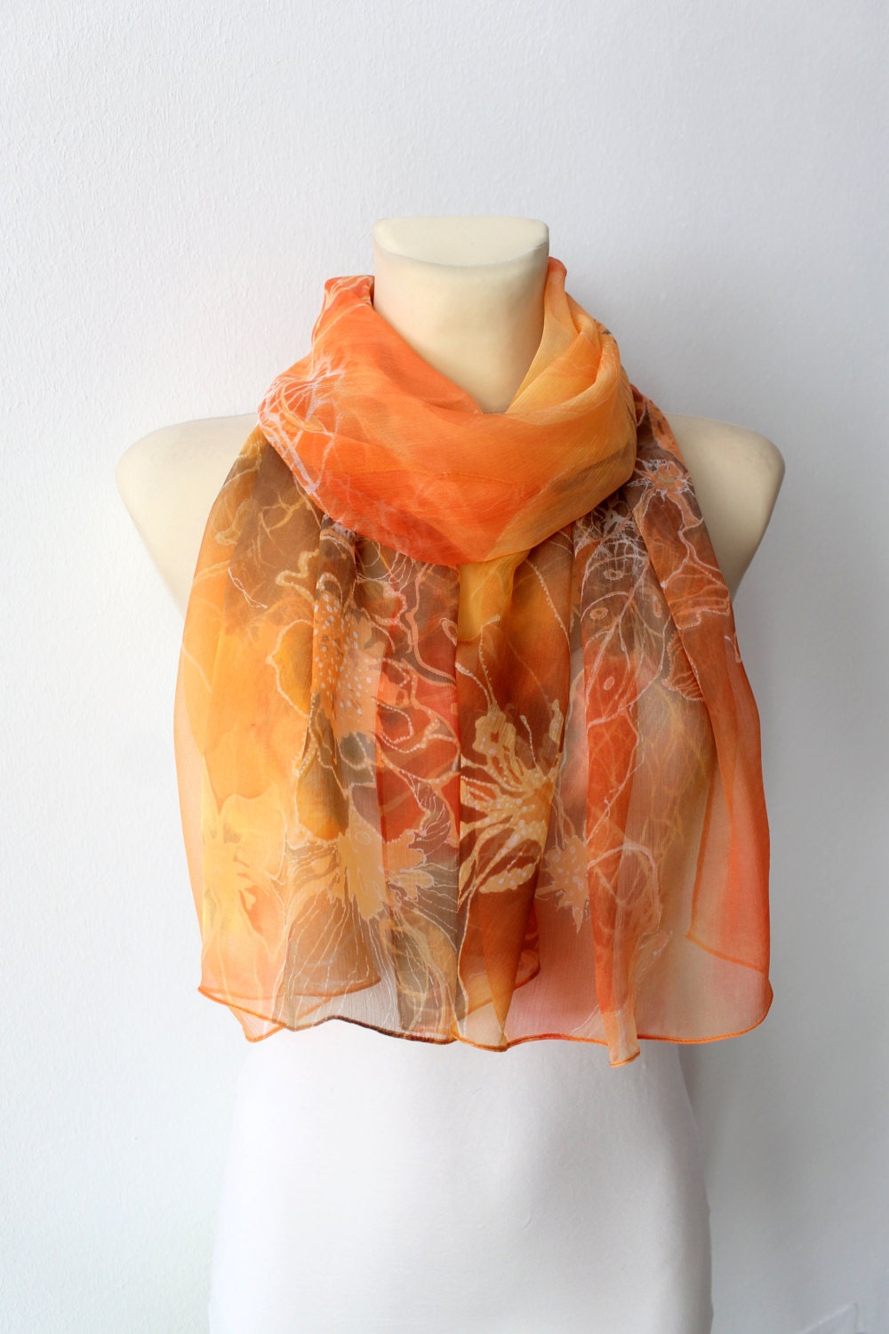 Unique Womens Scarf Chiffon Silk Scarf Light by LocoTrends