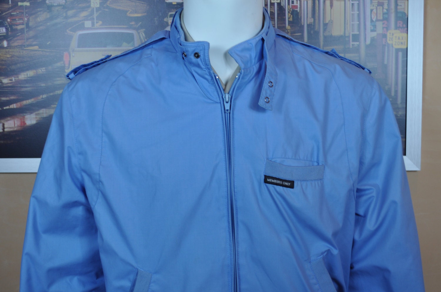 Members Only Jacket Size 40 Light Blue by somewhereintheattic