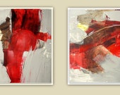 Diptych-Abstract-Two Paintings as One-Original Abstract Painting by Andreja Hojnik FiÅ¡iÄ‡- Acrylic - Palette Knife painting-wall art