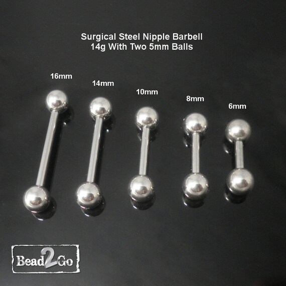 Surgical Steel Nipple Barbell With 5mm Balls Body Piercing