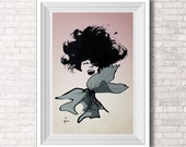 Vintage Fashion -  Illustration - Gruau - Fashion Art - Digital Collage - Art Print. - Perfume - Woman -