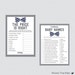 Bow Tie Baby Shower Games Package with Eight Printable Games