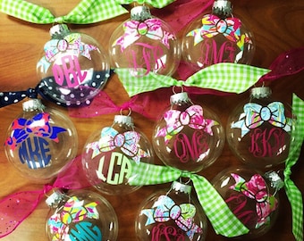 The ORIGINAL Lilly Pulitzer Bow Monogram Preppy Christmas Ornament