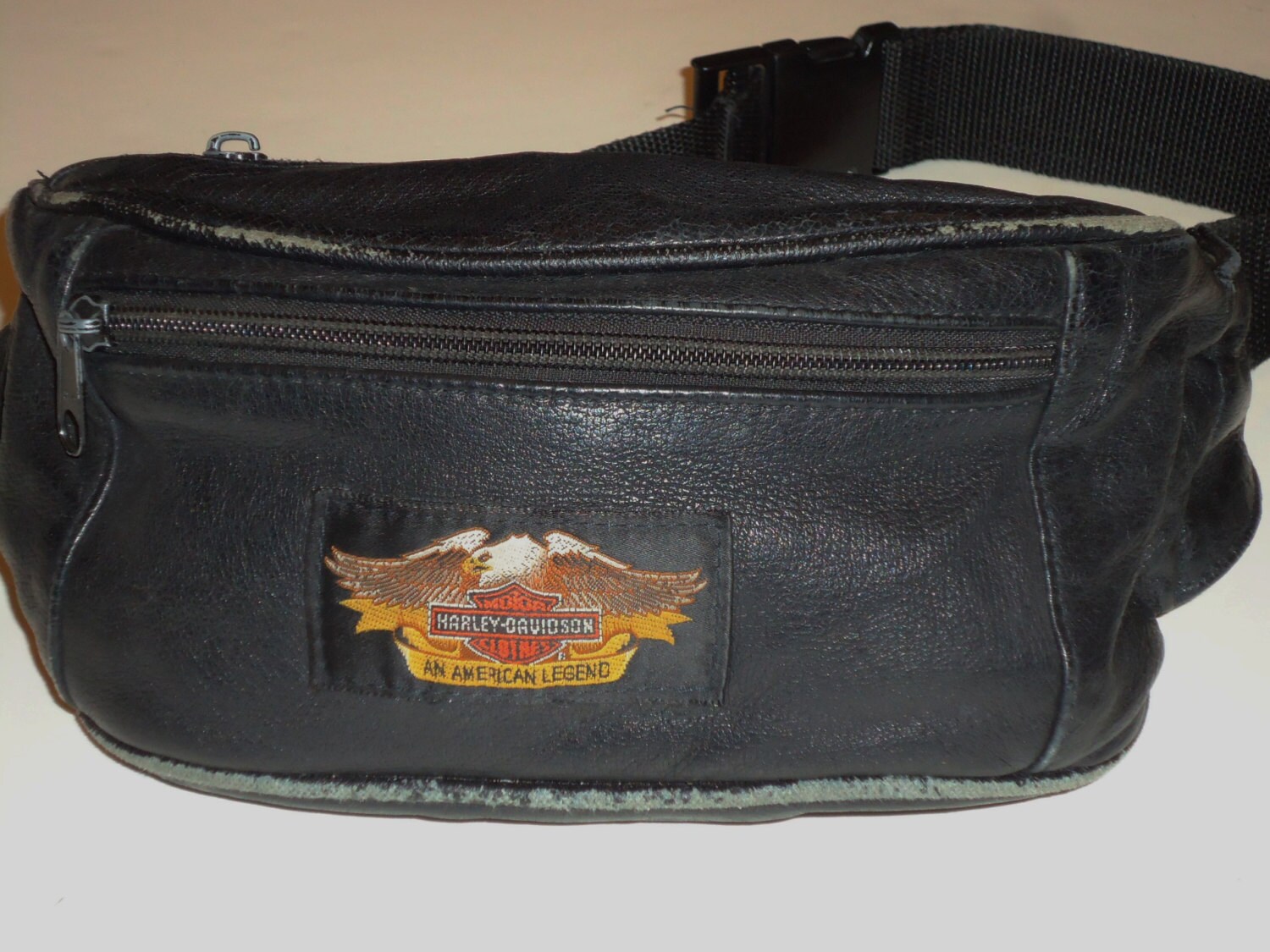 Vtg Leather Harley Davidson Fanny Pack Bumbag Hip Bag