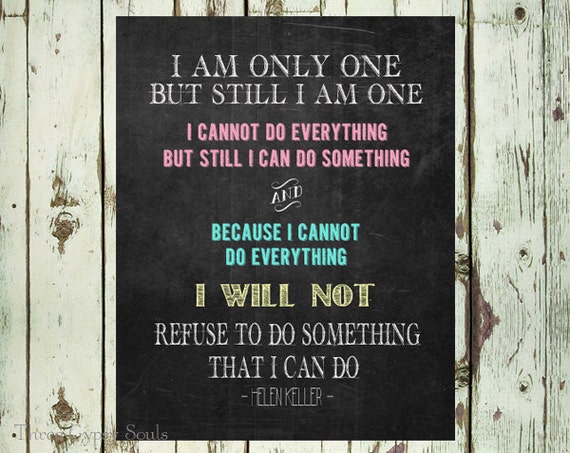 PRINTABLE ART Helen Keller Quote Poster by ThreeGypsySouls on Etsy