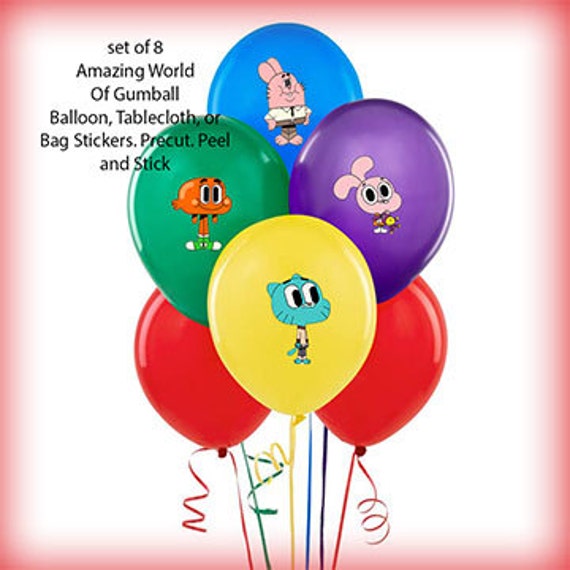 Amazing World of Gumball Balloon Stickers Precut Decorations