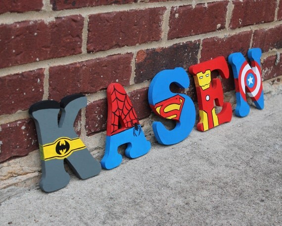 Avengers/Marvel Wooden Letters by BASECreations on Etsy