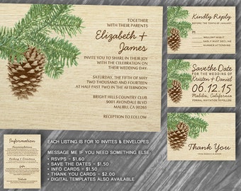 Popular items for pine tree invitation on Etsy