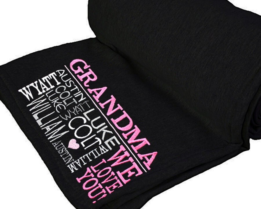 Personalized Grandparent Throws and Blankets for Mothers Day