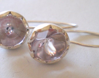 Rose de France, lilac, earring, blossom, elegant, cabochon, gift